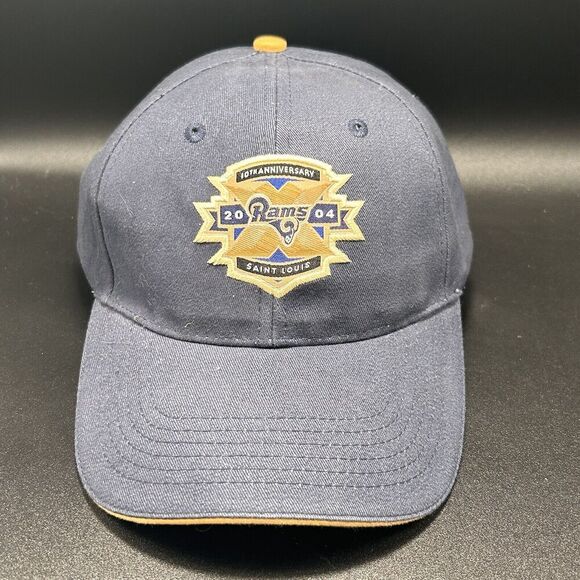 New St Louis Ram's Hat Unisex Adjustable Hook Loop Blue Edward Jones Dome - Picture 2 of 9
